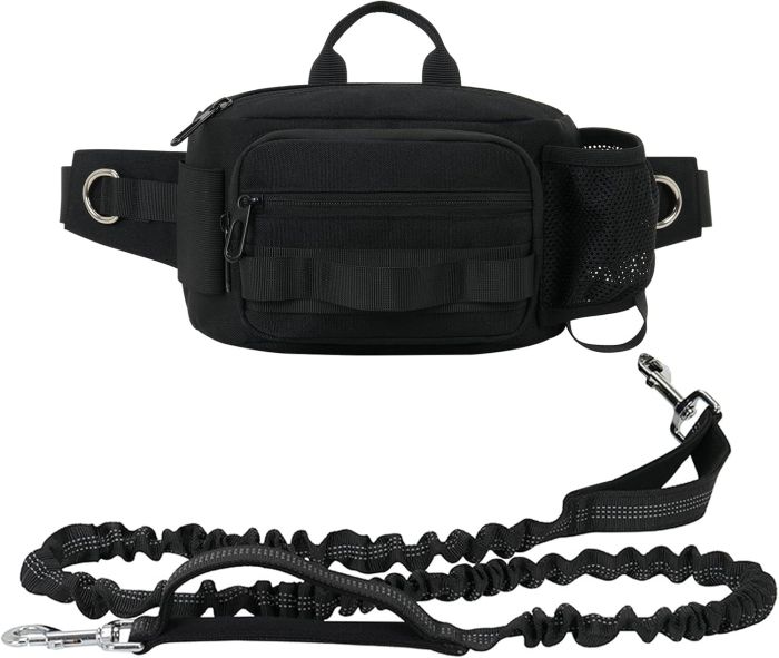 SOUUXIU Hands Free Dog Leash with Waist Bag